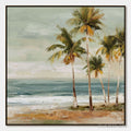 HOLMAN ART Coastal Whisper – Wabi Sabi Palm Tree Beach & Sea Painting - image 1