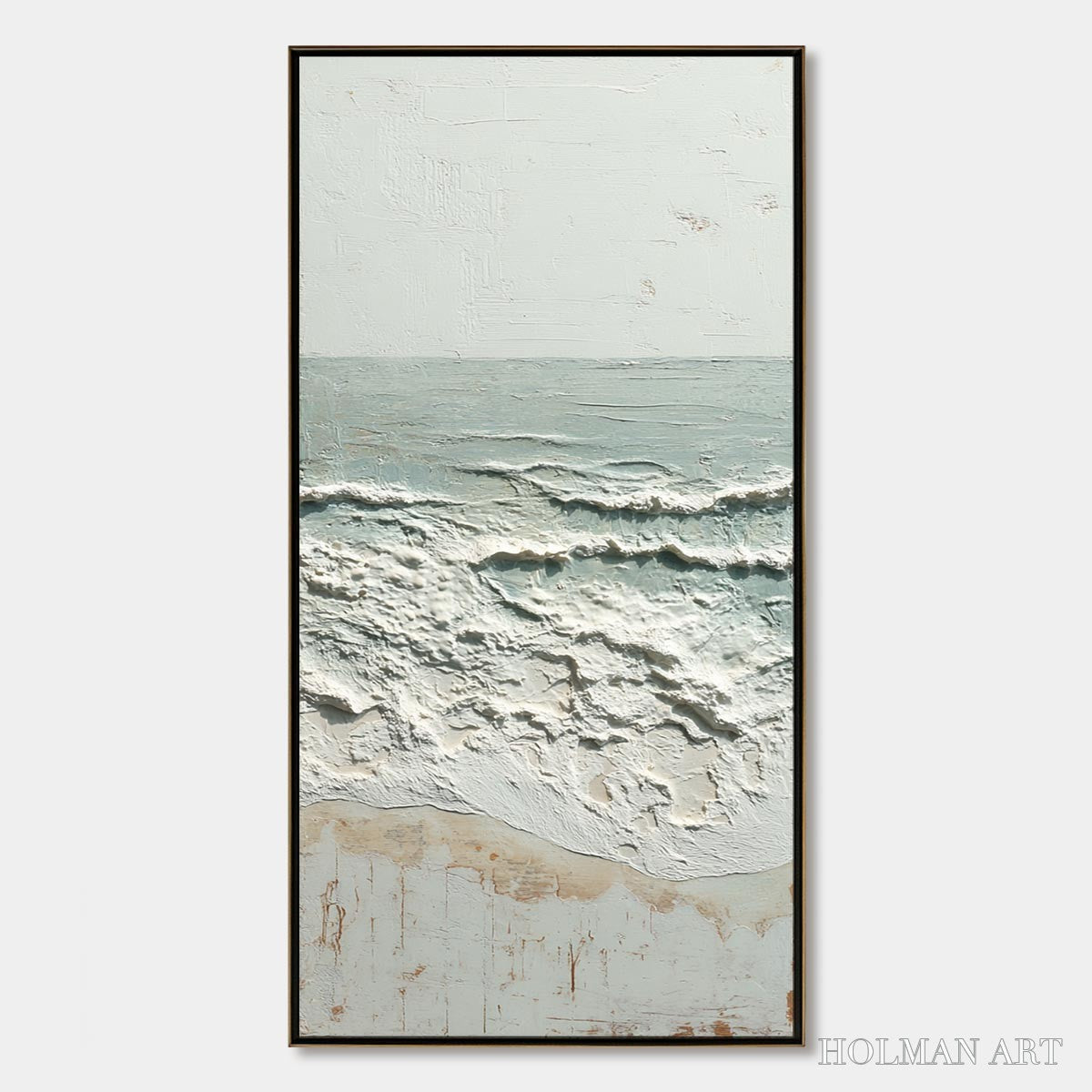 HOLMAN ART Whispering Tide – Textured Minimalist Impasto Seascape Painting - image 1