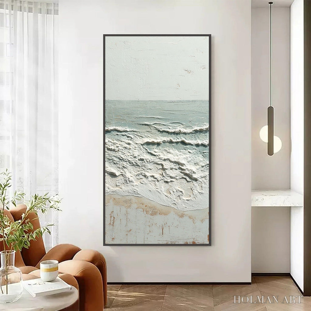 HOLMAN ART Whispering Tide – Textured Minimalist Impasto Seascape Painting - image 2