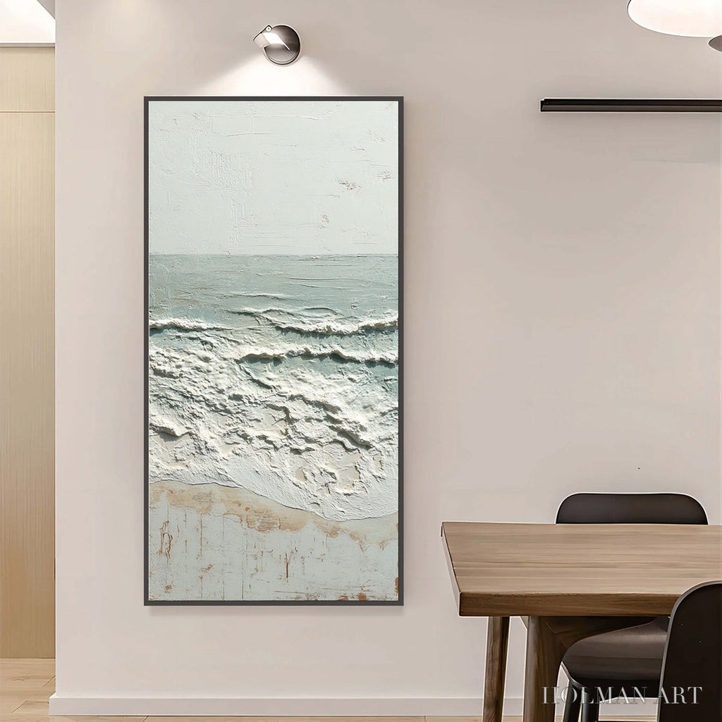 HOLMAN ART Whispering Tide – Textured Minimalist Impasto Seascape Painting - image 4
