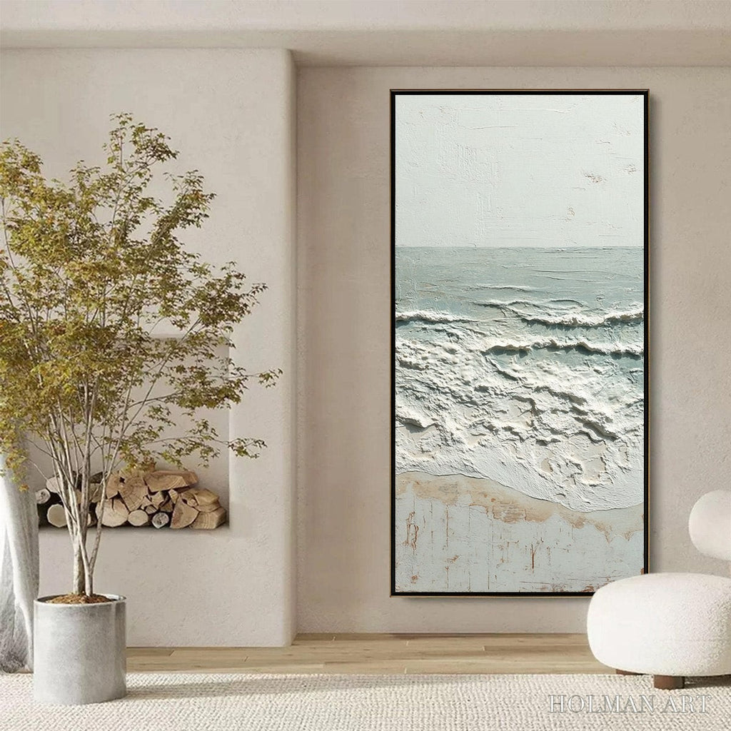 HOLMAN ART Whispering Tide – Textured Minimalist Impasto Seascape Painting - image 6