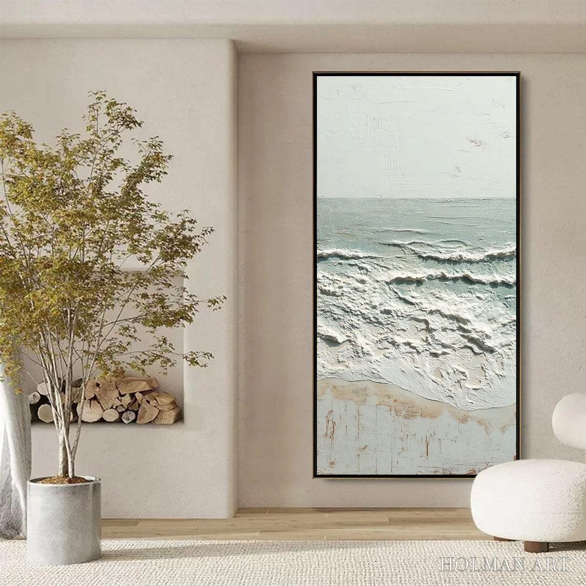 HOLMAN ART Whispering Tide – Textured Minimalist Impasto Seascape Painting - image 6