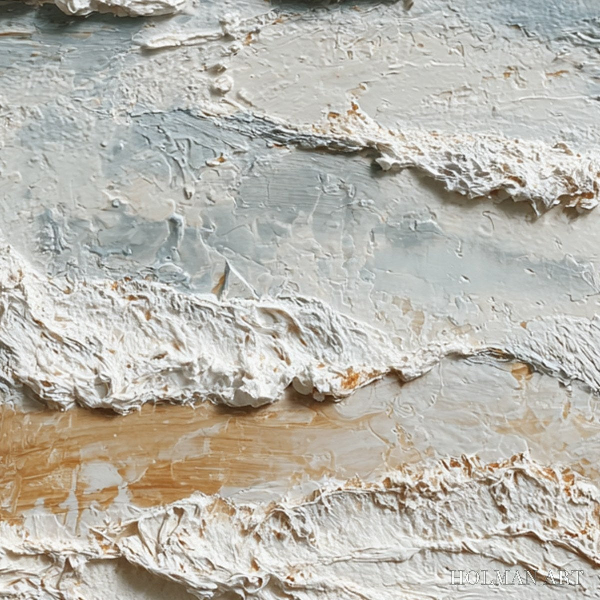 HOLMAN ART Whispering Tides – Heavily Textured Wabi Sabi Seascape Painting - image 3