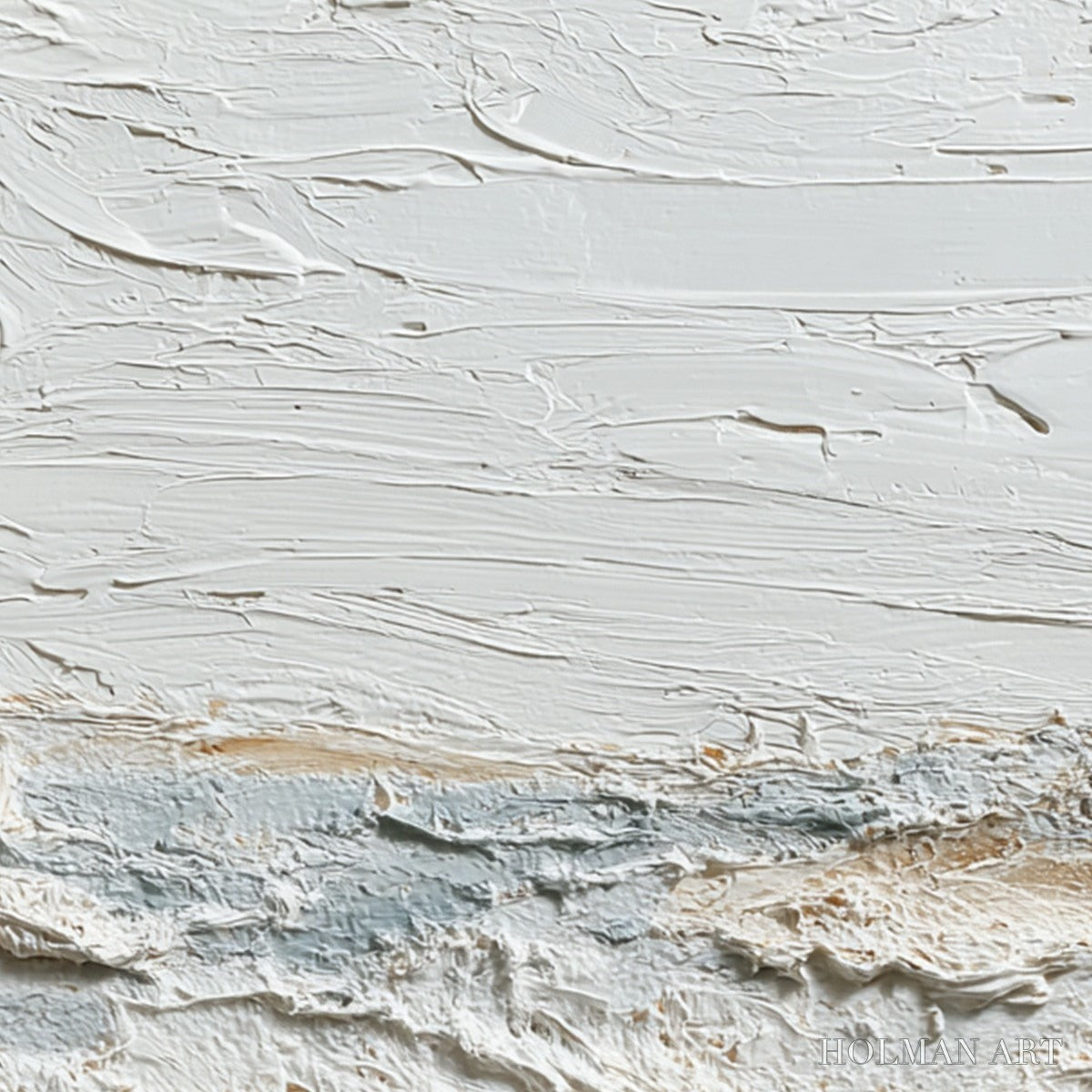 HOLMAN ART Whispering Tides – Heavily Textured Wabi Sabi Seascape Painting - image 5