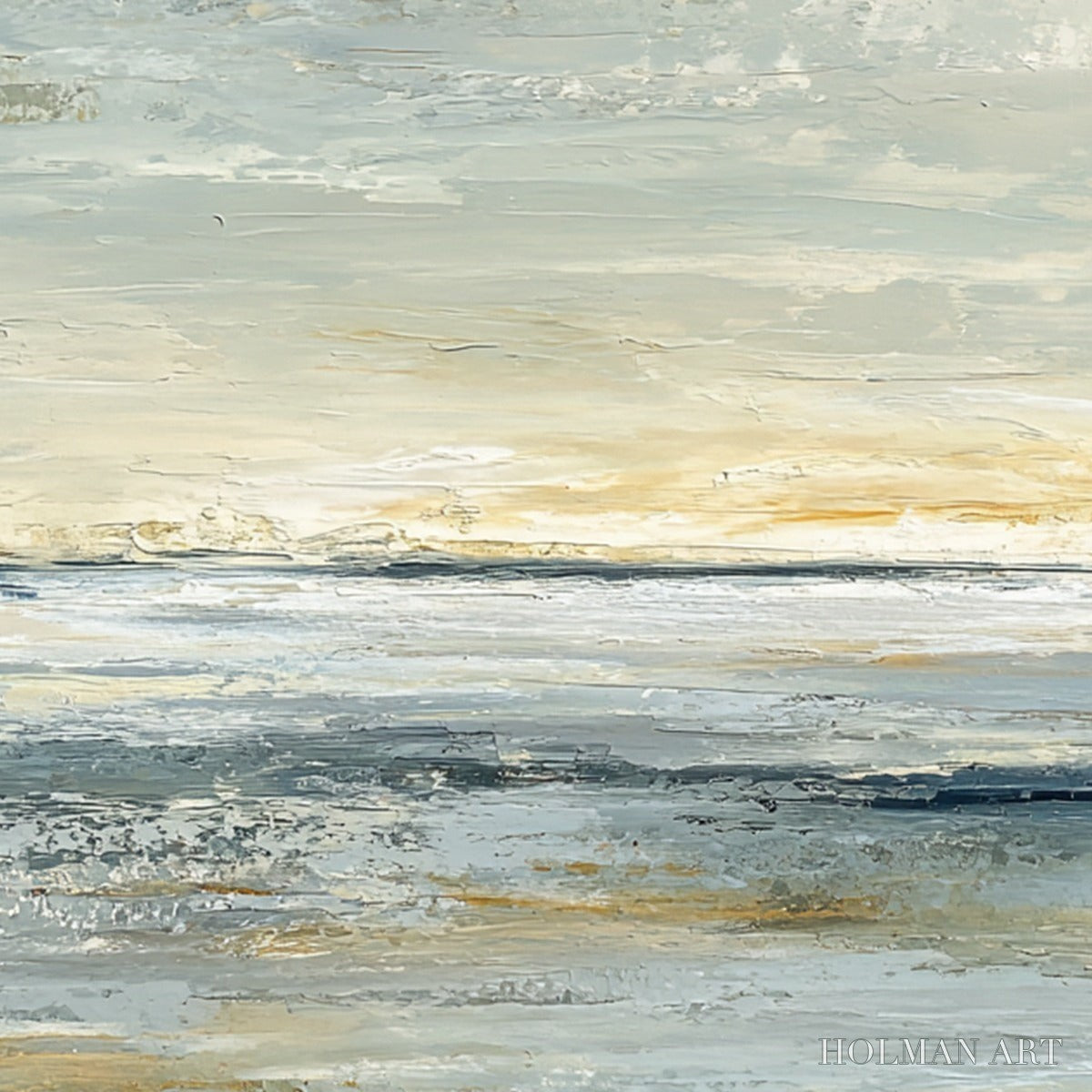 HOLMAN ART Quiet Horizon – Textured Minimalist Wabi Sabi Seascape - image 3