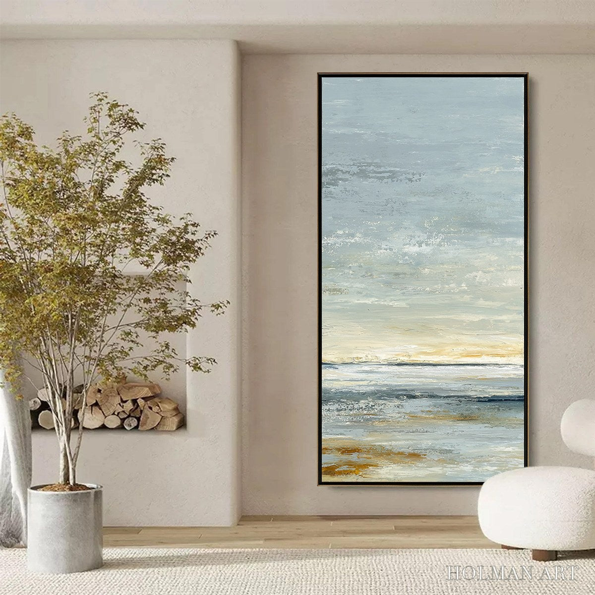 HOLMAN ART Quiet Horizon – Textured Minimalist Wabi Sabi Seascape - image 6