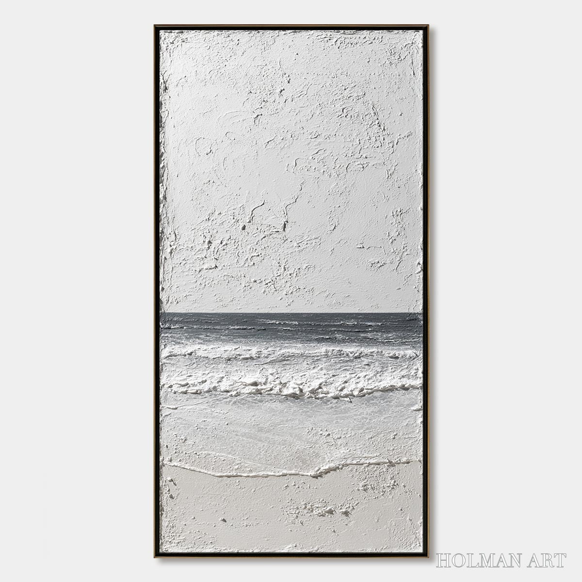 HOLMAN ART Eternal Shore – Wabi Sabi Textured Minimalist Seascape Painting - image 1