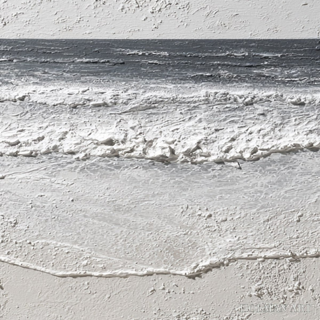 HOLMAN ART Eternal Shore – Wabi Sabi Textured Minimalist Seascape Painting - image 3