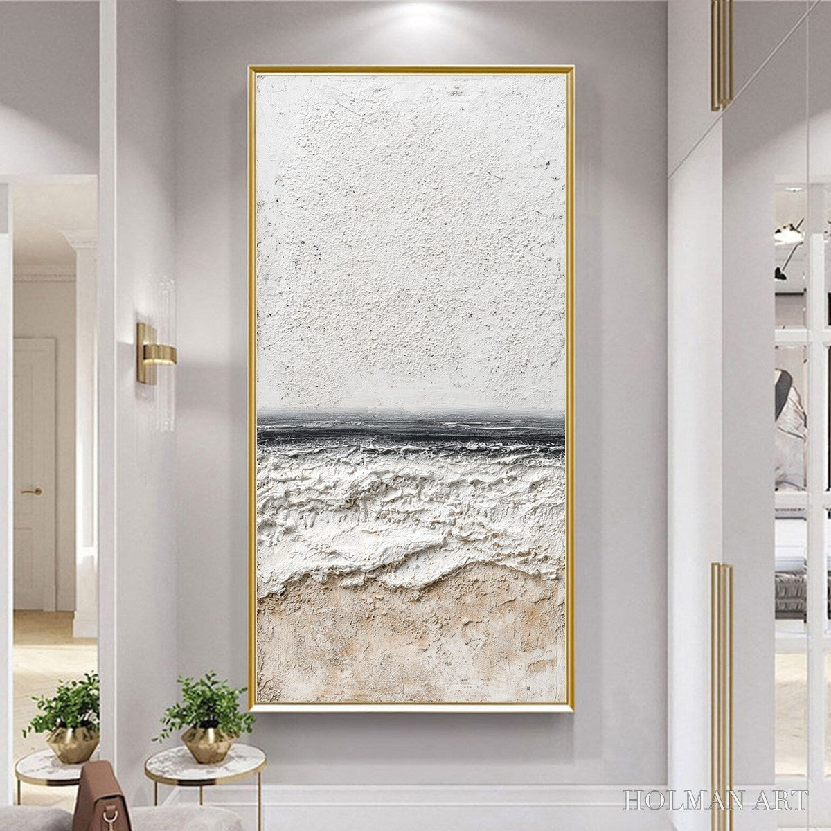 HOLMAN ART Eternal Shore – Wabi Sabi Textured Minimalist Seascape Painting - image 4