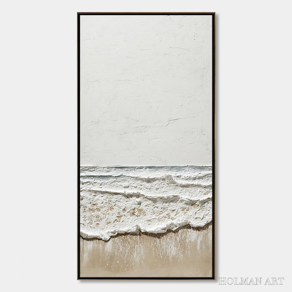HOLMAN ART Coastal Whisper – Textured Minimalist Wabi Sabi Beach Painting - image 1