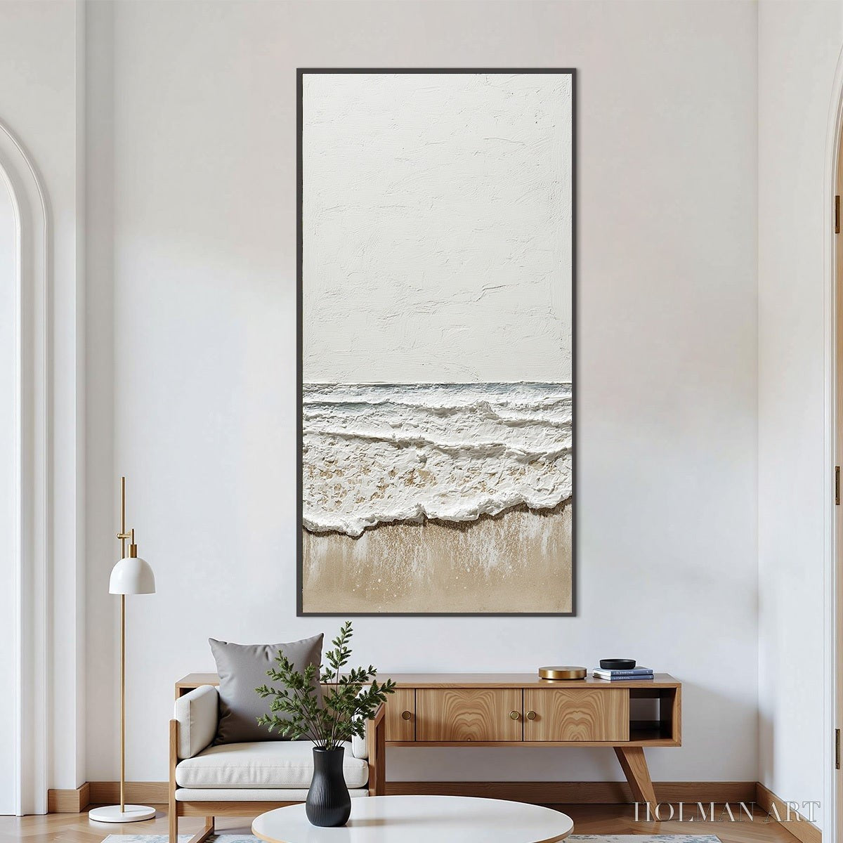 HOLMAN ART Coastal Whisper – Textured Minimalist Wabi Sabi Beach Painting - image 2