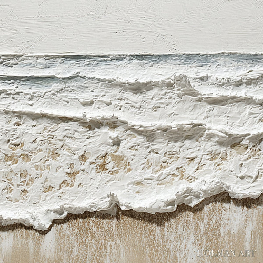 HOLMAN ART Coastal Whisper – Textured Minimalist Wabi Sabi Beach Painting - image 3