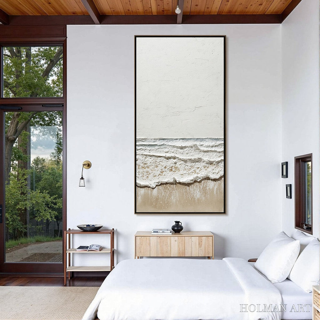 HOLMAN ART Coastal Whisper – Textured Minimalist Wabi Sabi Beach Painting - image 4