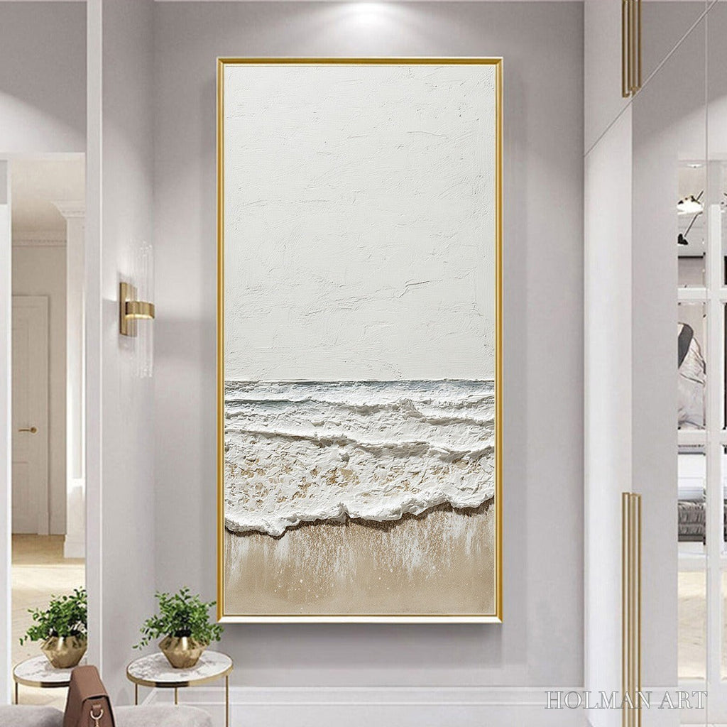 HOLMAN ART Coastal Whisper – Textured Minimalist Wabi Sabi Beach Painting - image 6