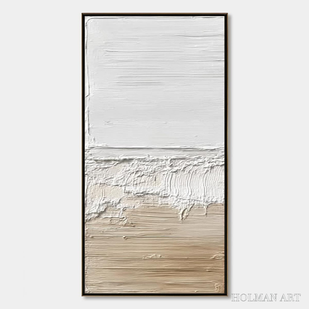 HOLMAN ART Shoreline Echo – Wabi Sabi Textured Minimalist Painting - image 1