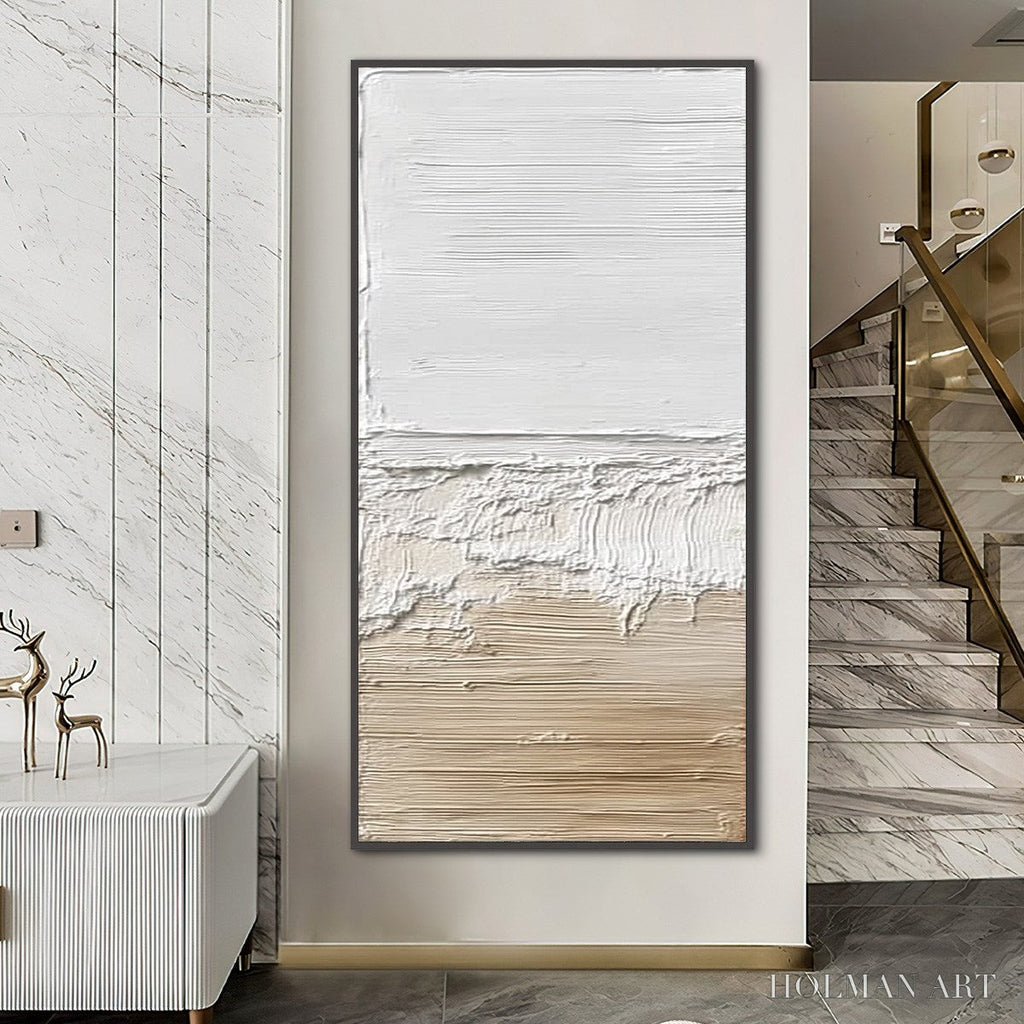 HOLMAN ART Shoreline Echo – Wabi Sabi Textured Minimalist Painting - image 2
