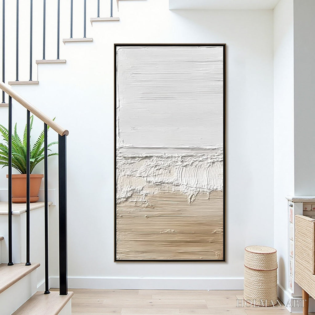 HOLMAN ART Shoreline Echo – Wabi Sabi Textured Minimalist Painting - image 3