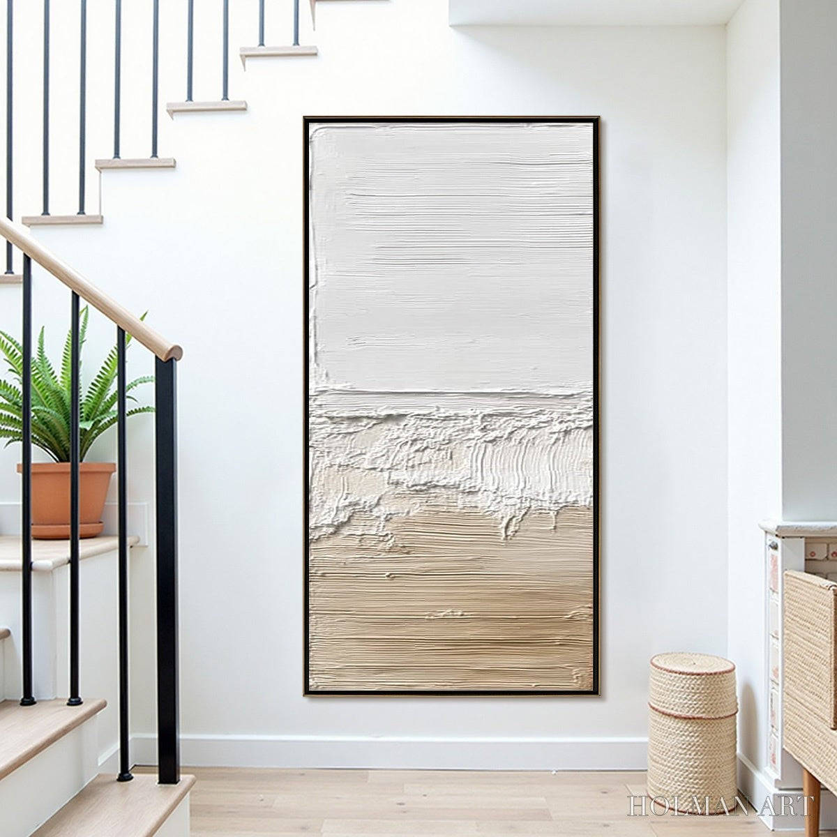 HOLMAN ART Shoreline Echo – Wabi Sabi Textured Minimalist Painting - image 3
