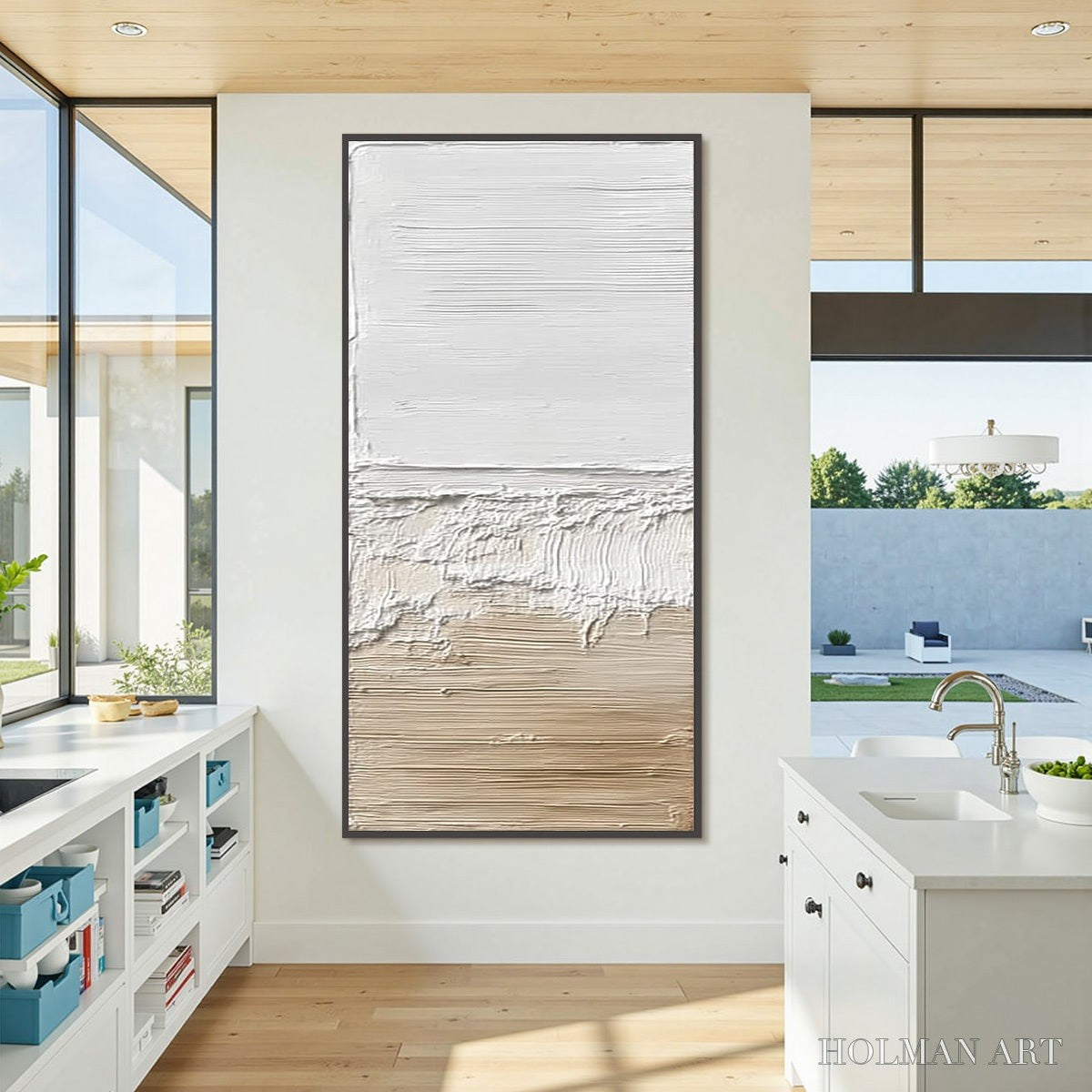 HOLMAN ART Shoreline Echo – Wabi Sabi Textured Minimalist Painting - image 4