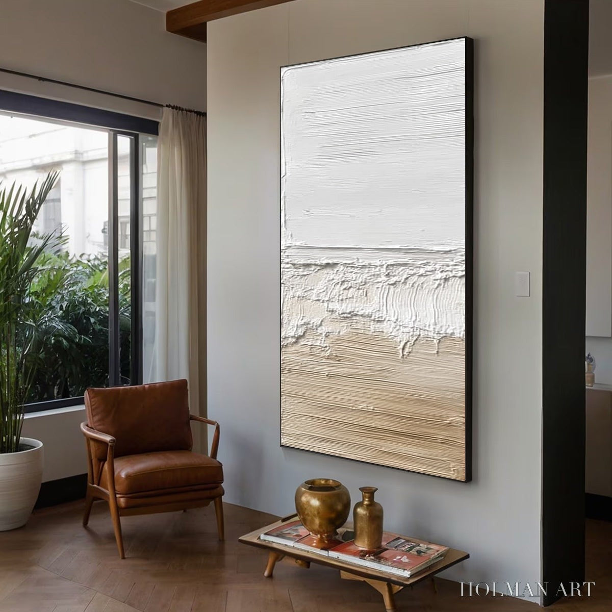 HOLMAN ART Shoreline Echo – Wabi Sabi Textured Minimalist Painting - image 5