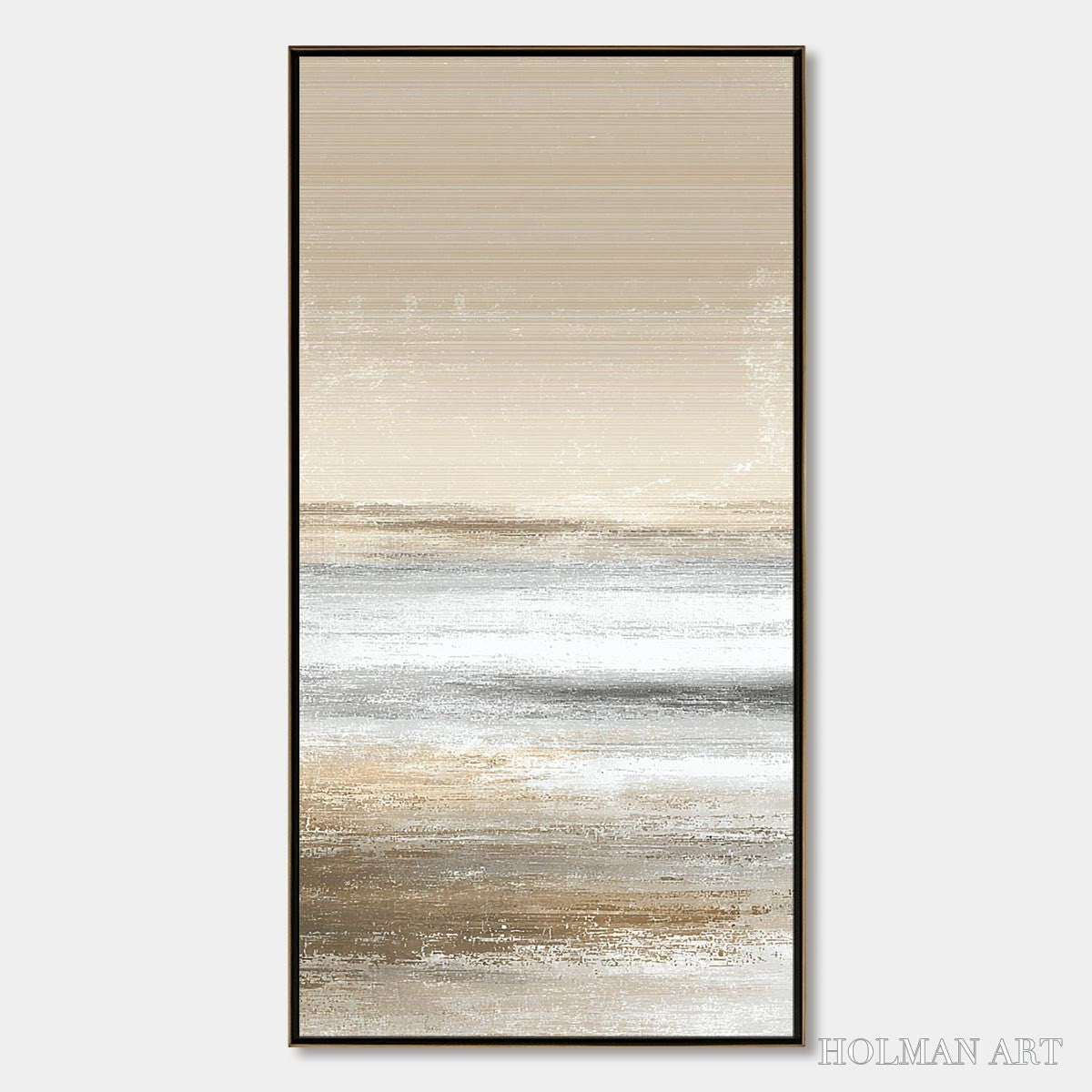 HOLMAN ART Sandstone Serenity – Minimalist Textured Abstract Seascape Painting - image 1