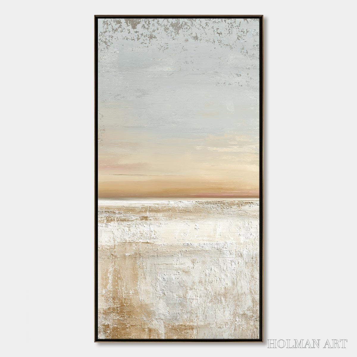 HOLMAN ART Quiet Shore – Textured Wabi Sabi Minimalist Beach Painting - image 1