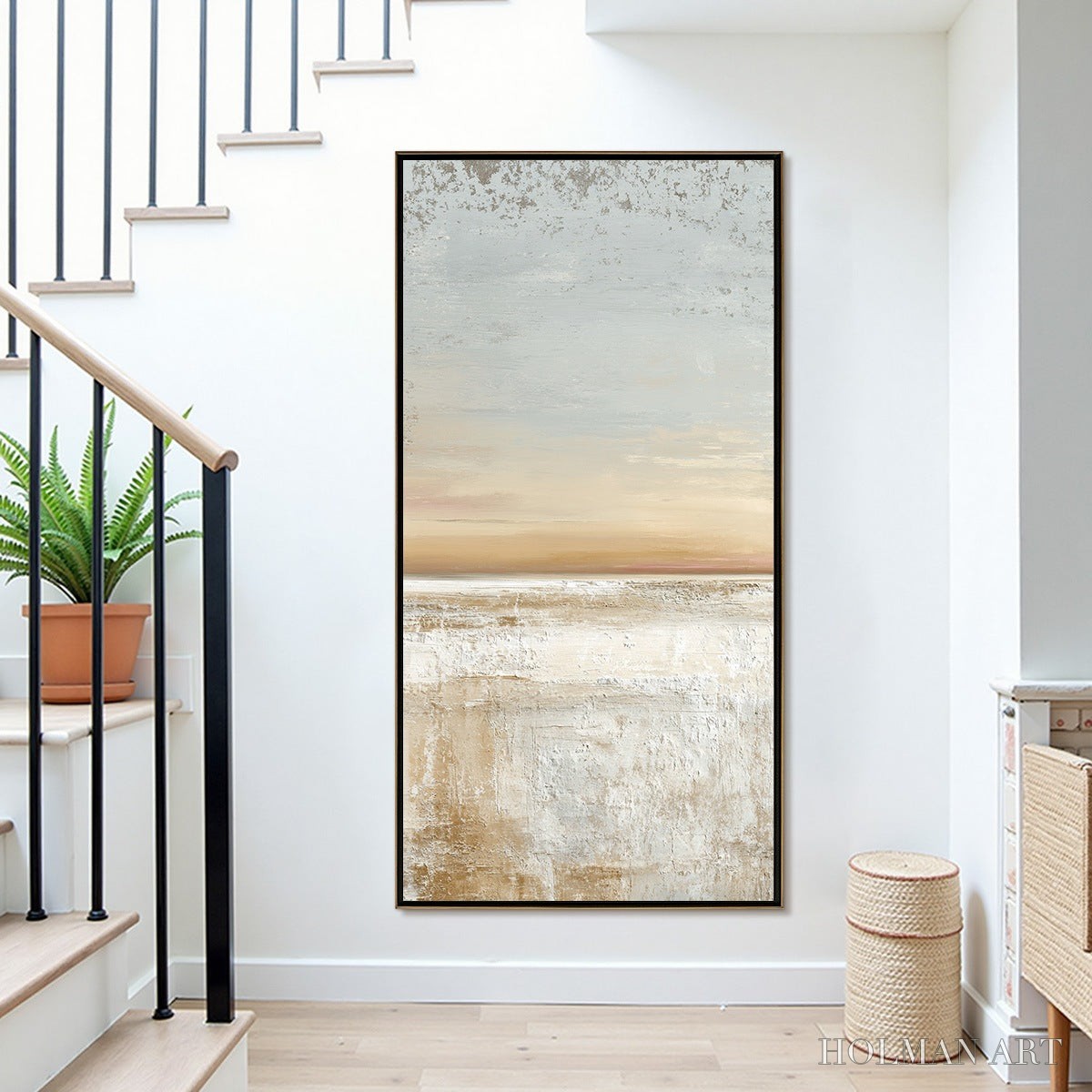 HOLMAN ART Quiet Shore – Textured Wabi Sabi Minimalist Beach Painting - image 2