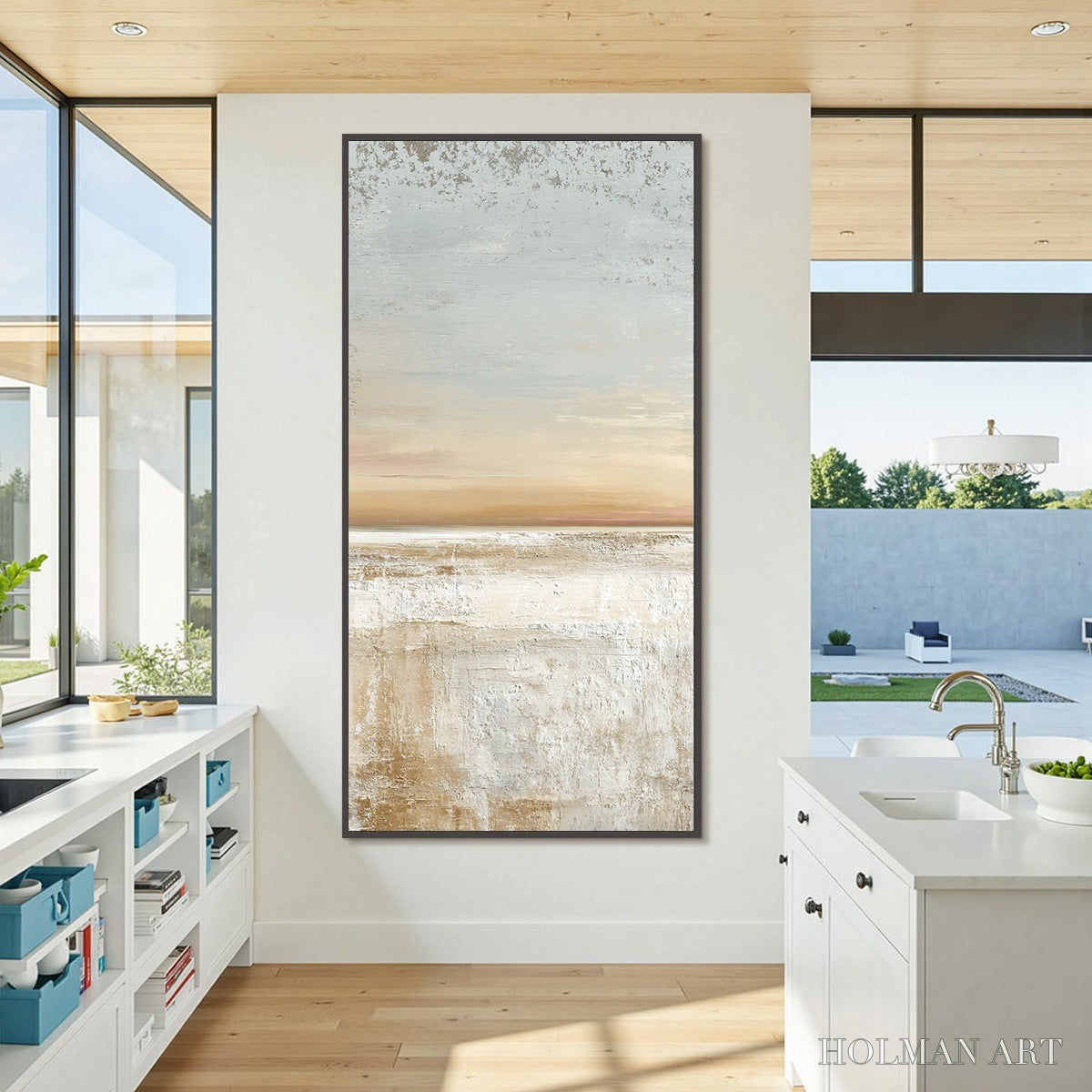 HOLMAN ART Quiet Shore – Textured Wabi Sabi Minimalist Beach Painting - image 4
