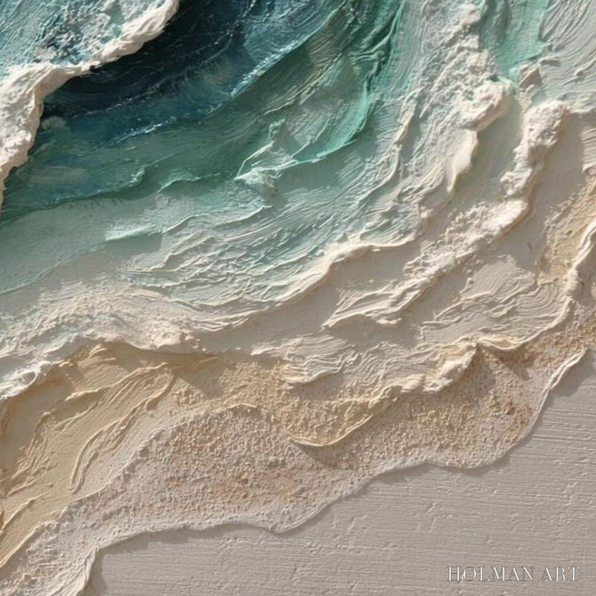 HOLMAN ART Ocean'S Breath – Textured Wabi Sabi Coastal Seascape Painting - image 3