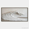 HOLMAN ART White Crest – Textured Minimalist Ocean Wave Painting - image 1