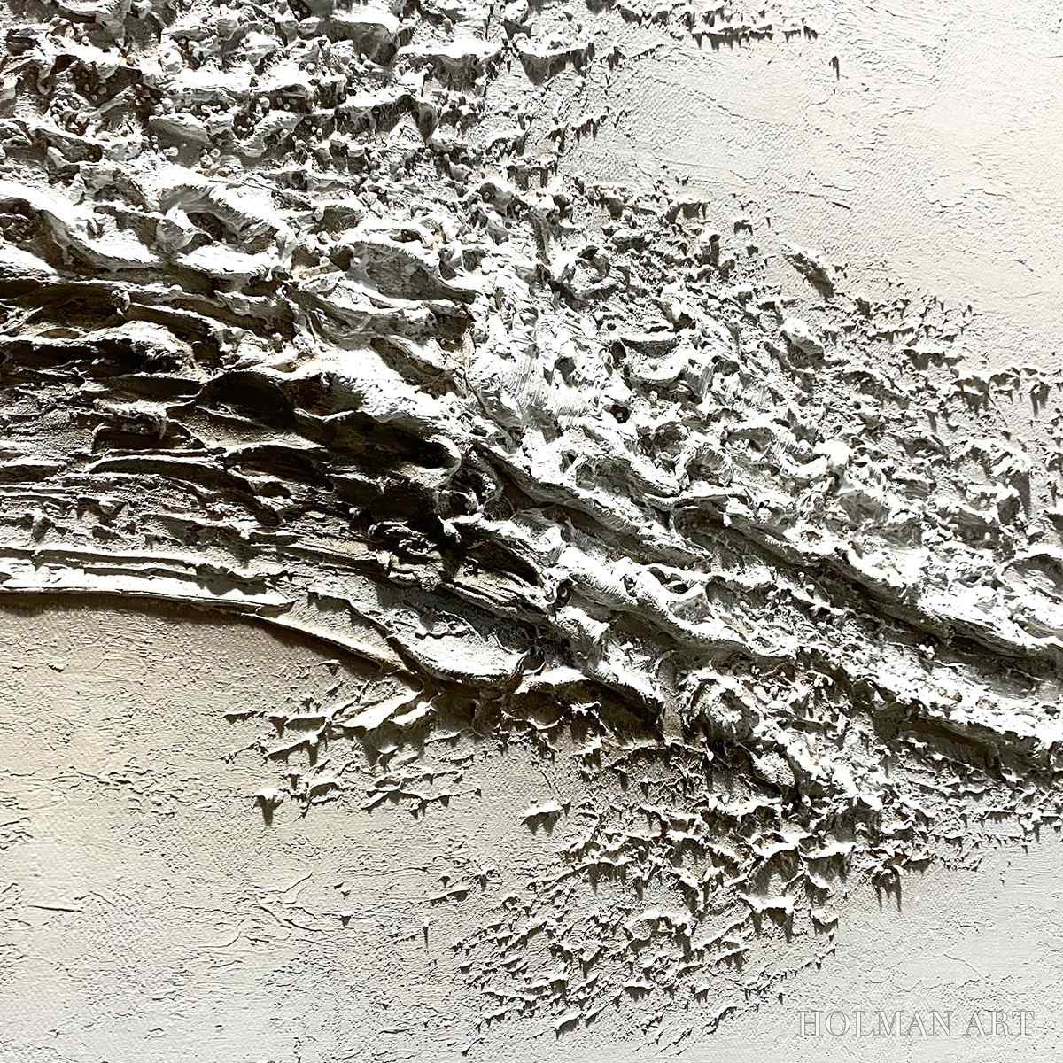HOLMAN ART White Crest – Textured Minimalist Ocean Wave Painting - image 3