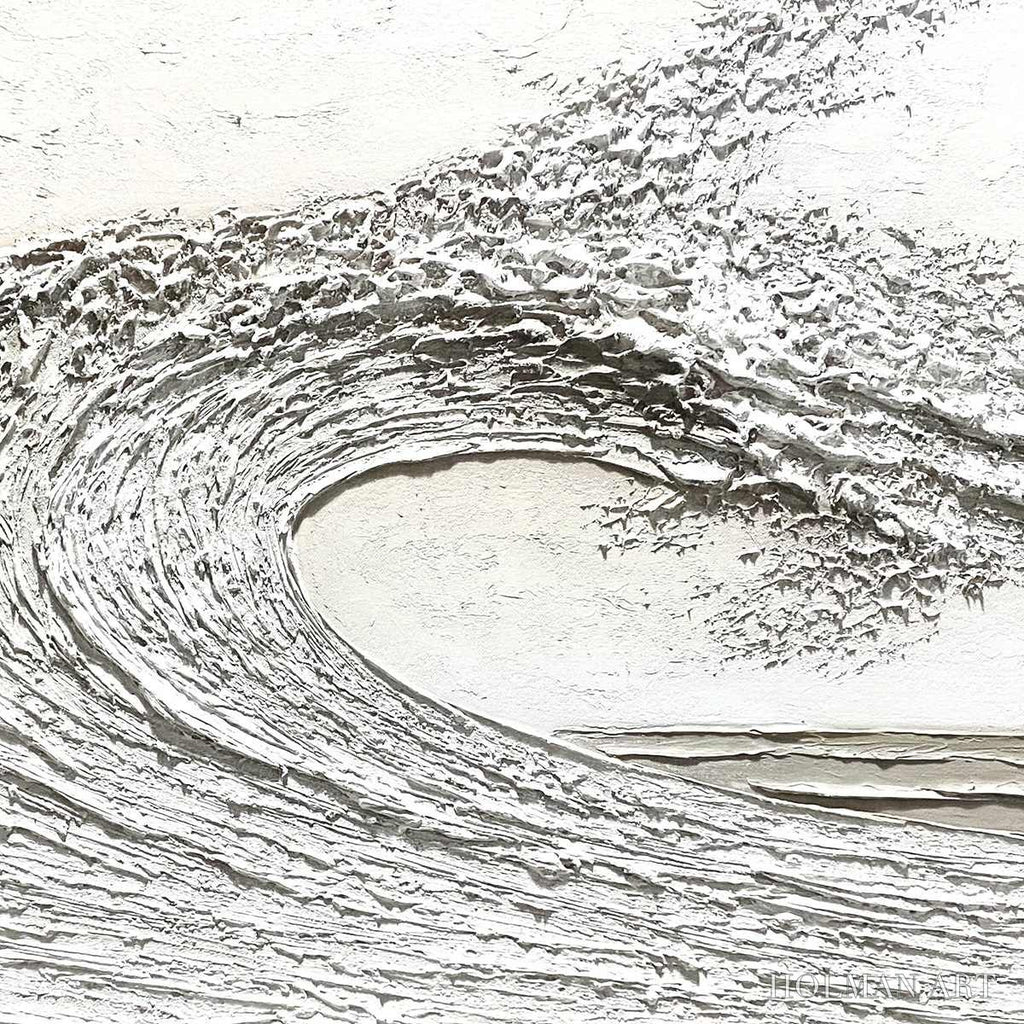 HOLMAN ART White Crest – Textured Minimalist Ocean Wave Painting - image 6