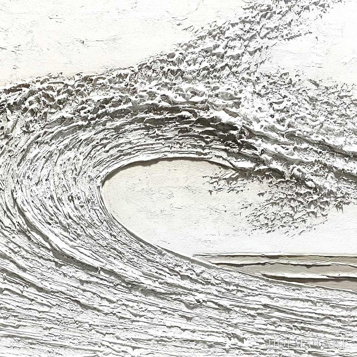 HOLMAN ART White Crest – Textured Minimalist Ocean Wave Painting - image 6