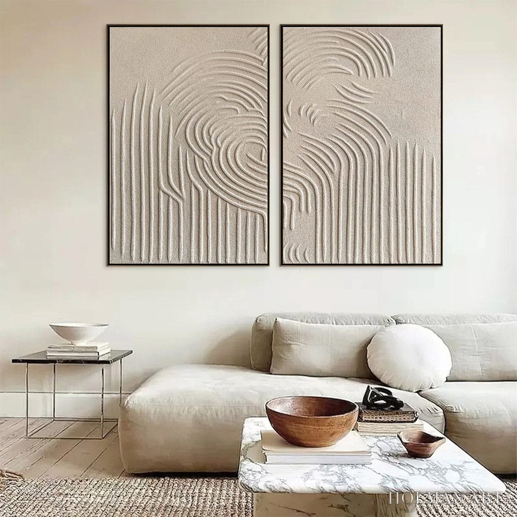 HOLMAN ART Zen Cascade – Wabi Sabi Textured Diptych - image 4