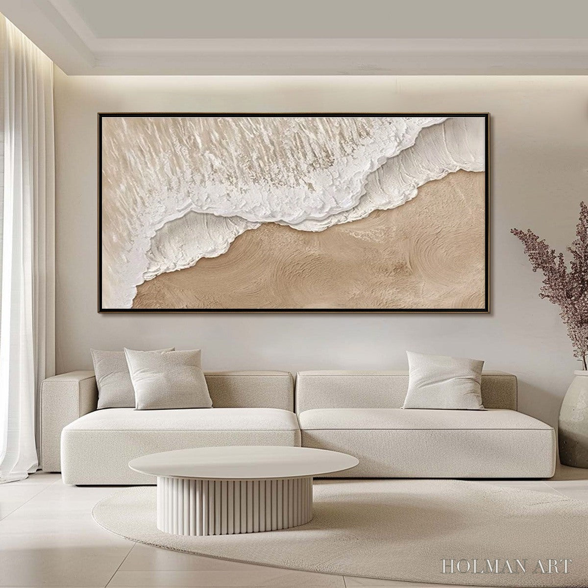 HOLMAN ART Eternal Tide – Textured Wabi Sabi Beach & Sea Painting - image 2