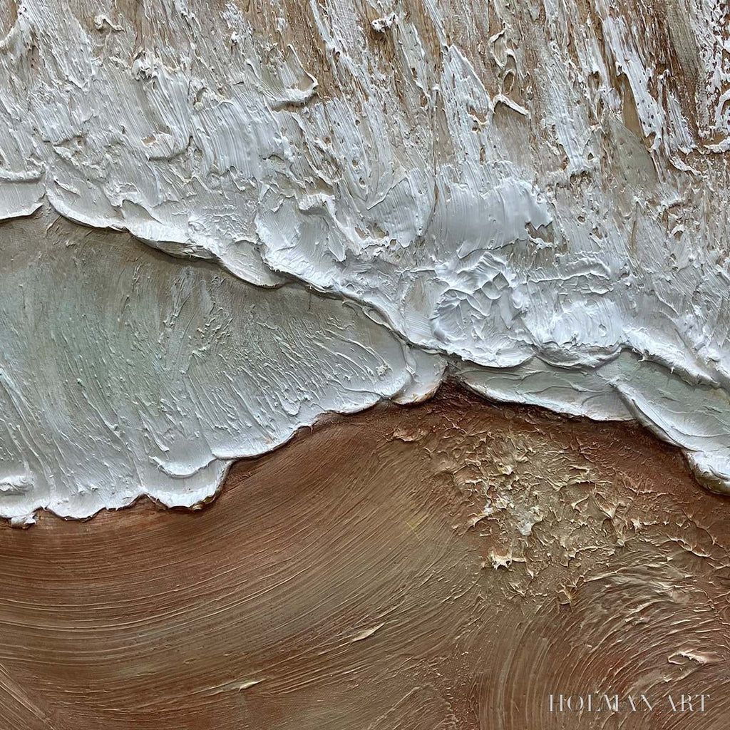 HOLMAN ART Eternal Tide – Textured Wabi Sabi Beach & Sea Painting - image 3