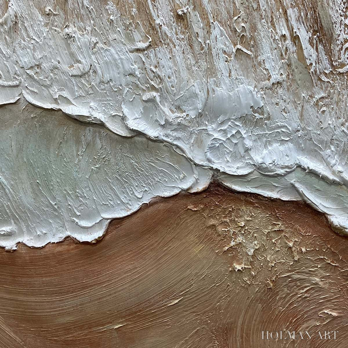 HOLMAN ART Eternal Tide – Textured Wabi Sabi Beach & Sea Painting - image 3