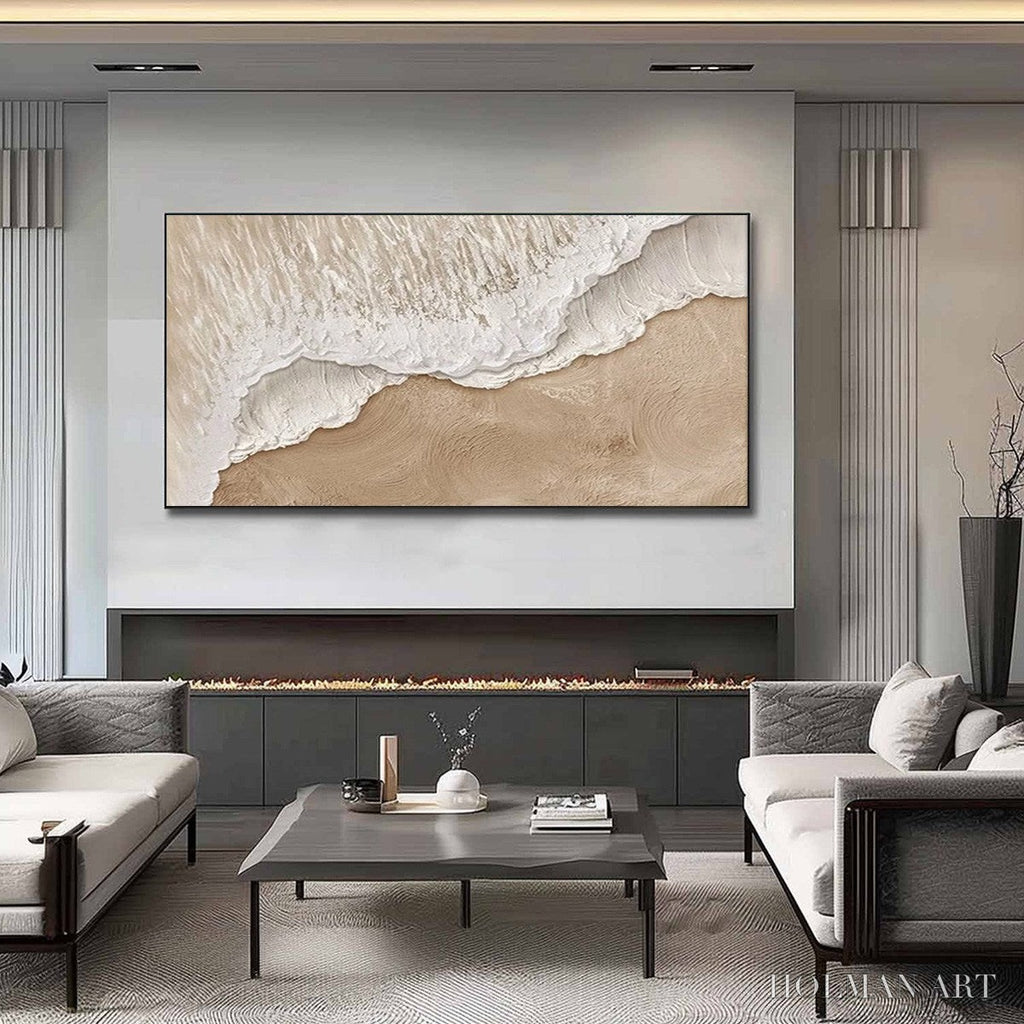 HOLMAN ART Eternal Tide – Textured Wabi Sabi Beach & Sea Painting - image 4