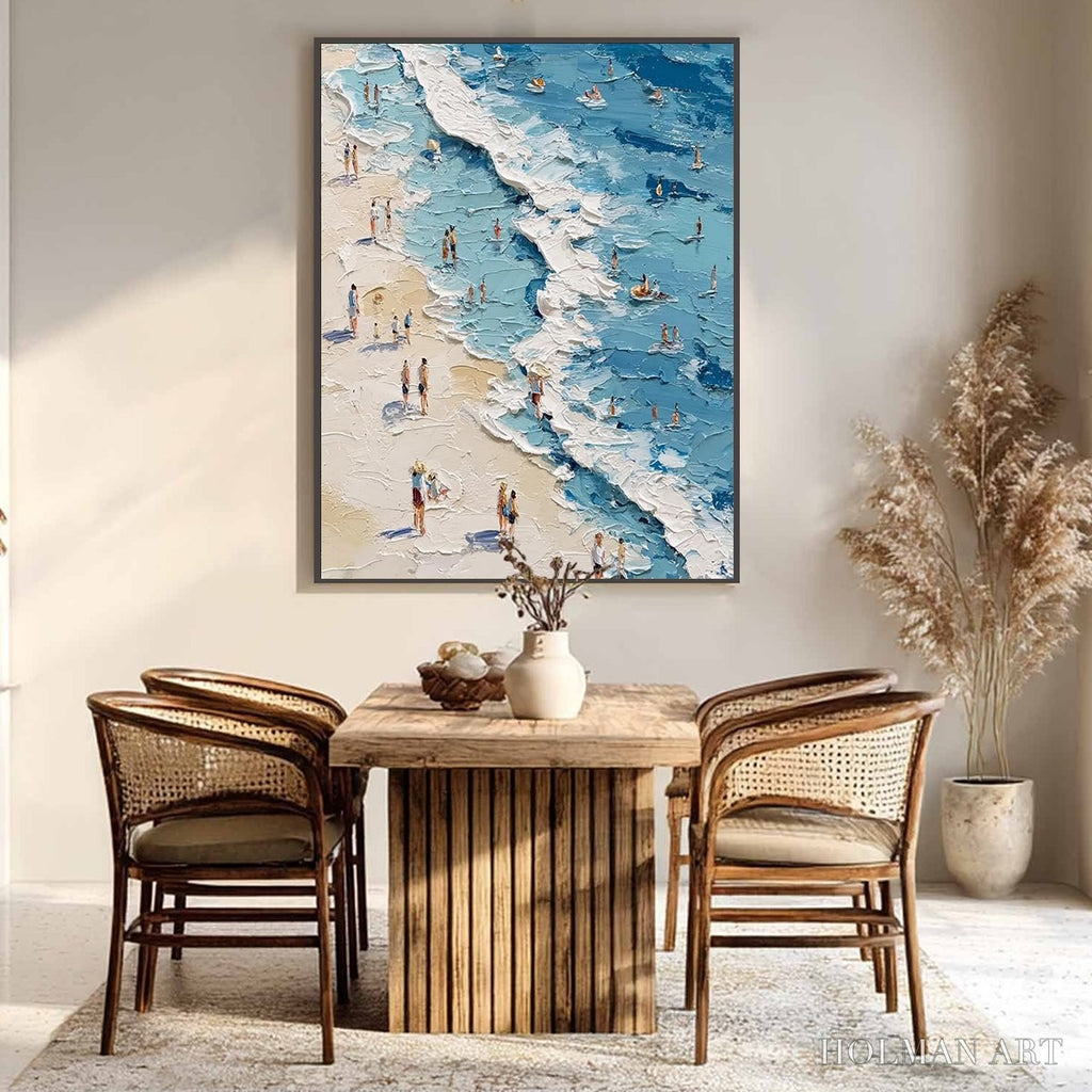HOLMAN ART Sunlit Tideline – Textured Palette Knife Beach Scene Painting - image 4