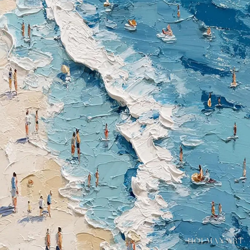 HOLMAN ART Sunlit Tideline – Textured Palette Knife Beach Scene Painting - image 6