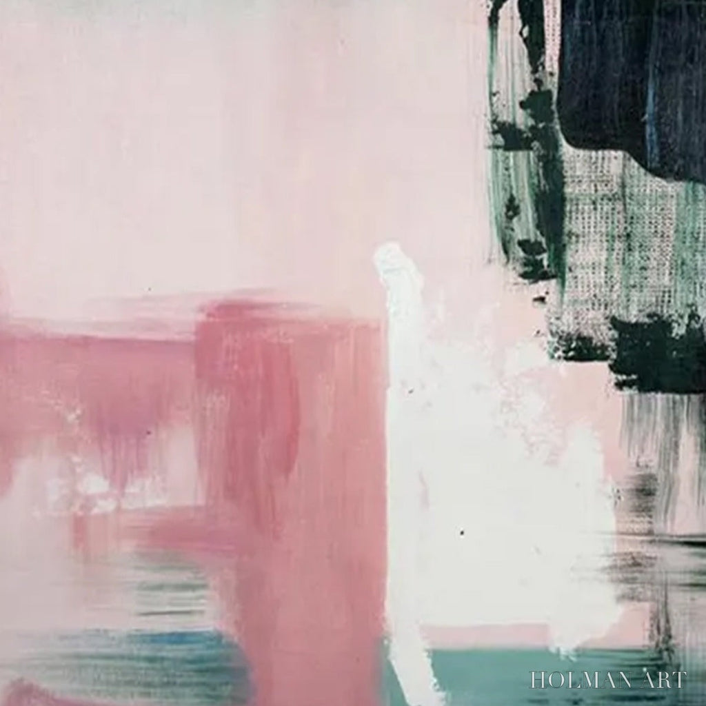 HOLMAN ART Ink & Blossom – Minimalist Abstract Color-Block Oil Painting - image 5