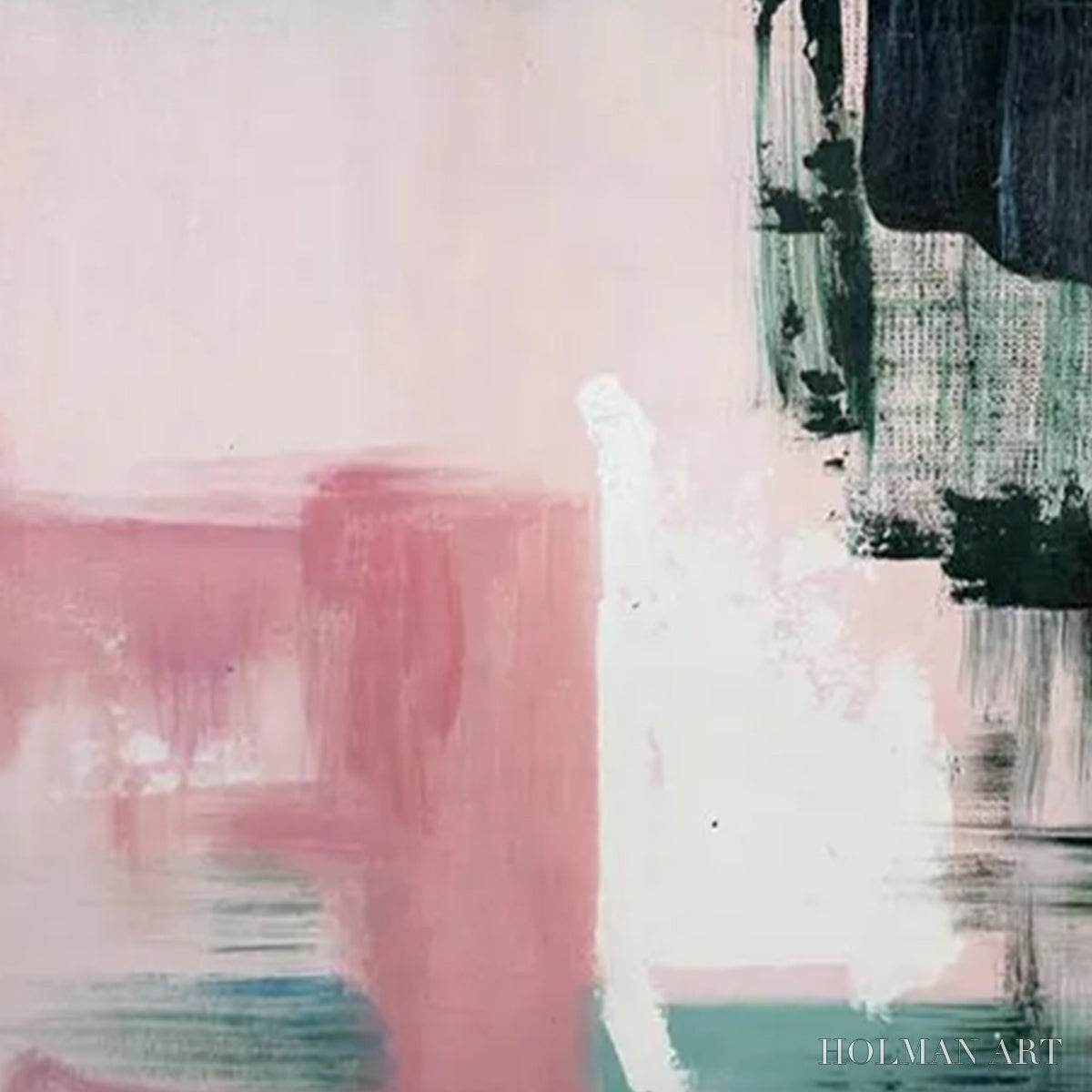 HOLMAN ART Ink & Blossom – Minimalist Abstract Color-Block Oil Painting - image 5