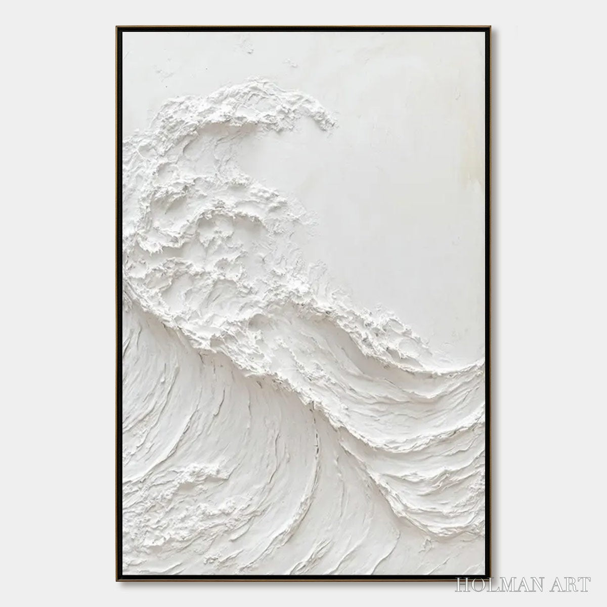 HOLMAN ART Alabaster Swell – Minimalist Textured Coastal Oil Painting - image 1