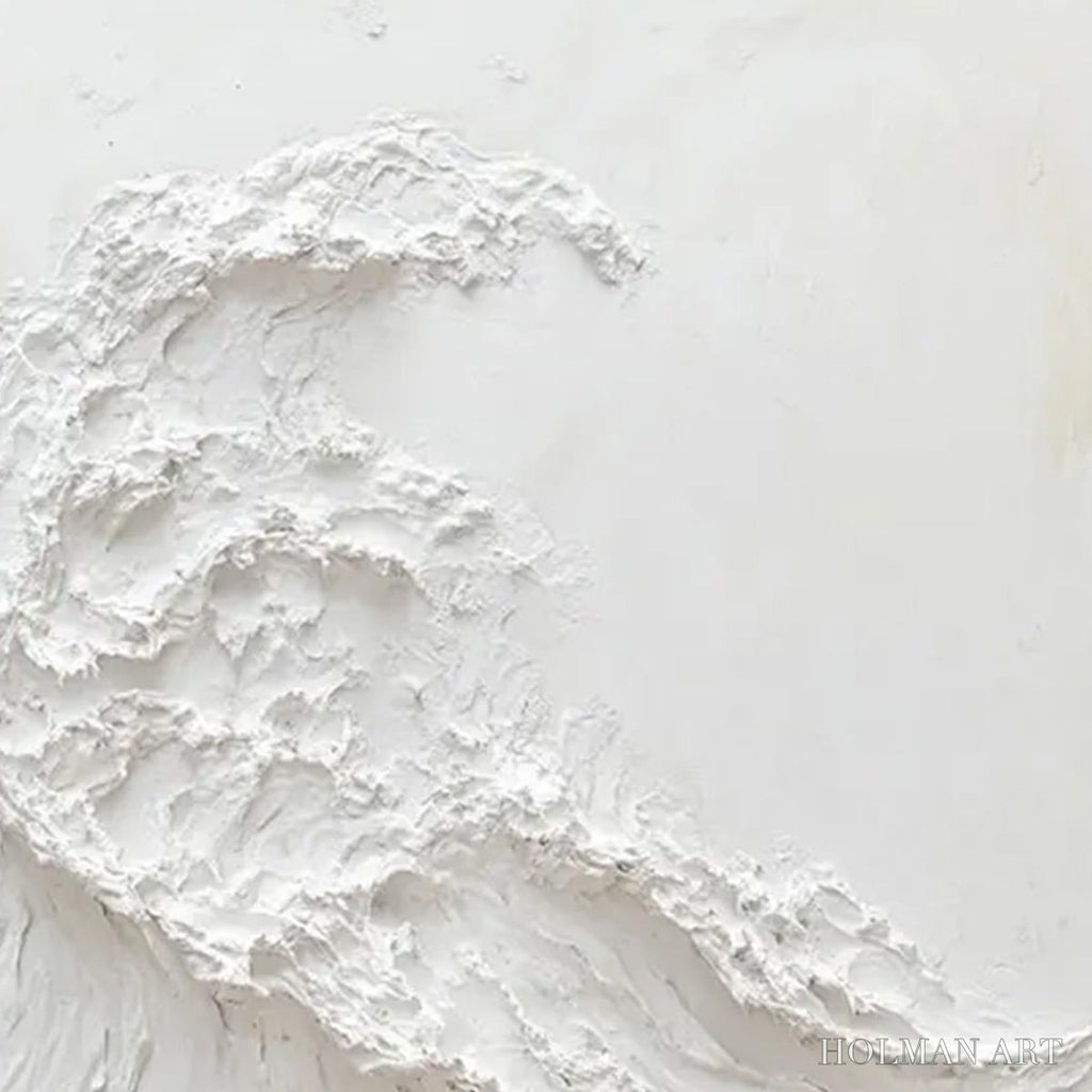 HOLMAN ART Alabaster Swell – Minimalist Textured Coastal Oil Painting - image 5