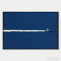 HOLMAN ART Silent Wake – Minimalist Sailboat Seascape Oil Painting - image 1
