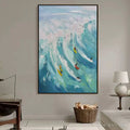 HOLMAN ART Ready to Ship | Catching the Wave – Vertical Surfer Ocean Painting - image 1
