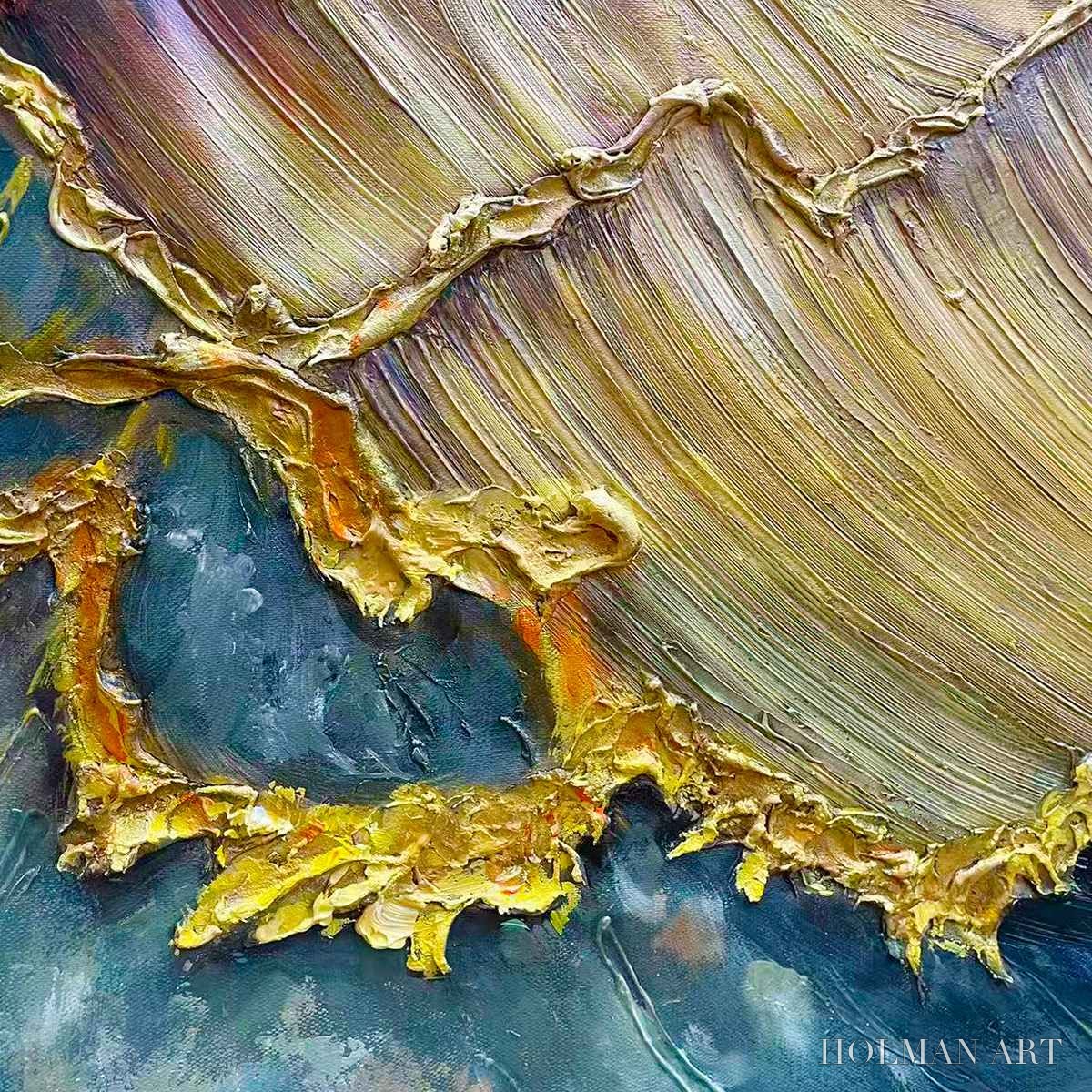 HOLMAN ART Ready to Ship | Golden Wave Dreams – A Work of Textured Sea Billows - image 2