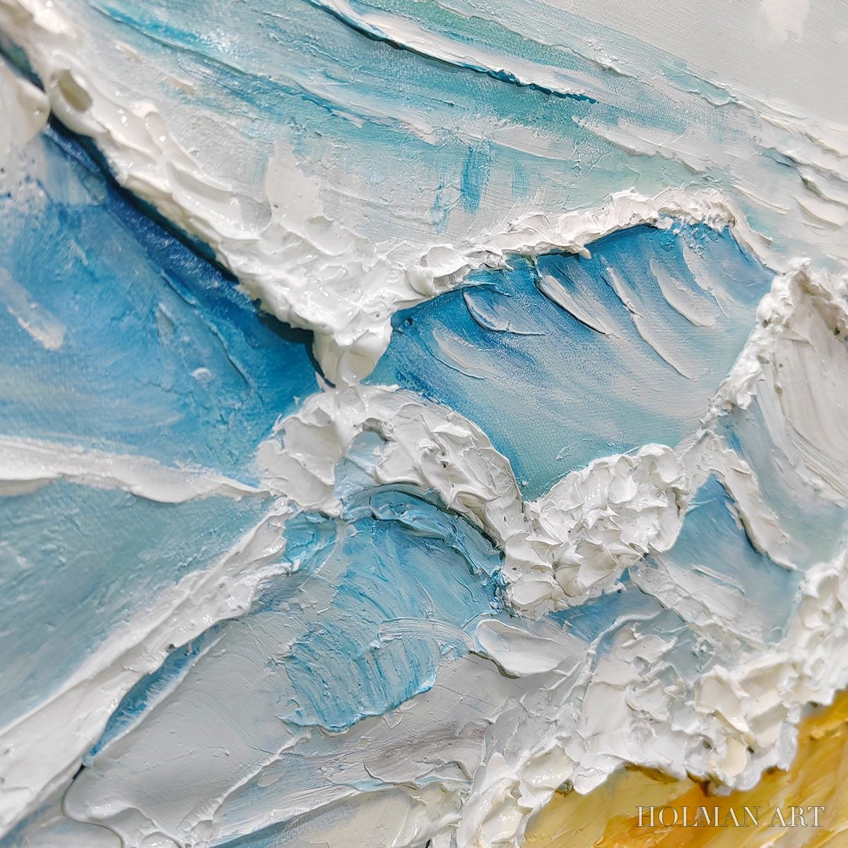 HOLMAN ART Ready to Ship | Ocean'S Embrace – Textured Seascape Painting - image 4