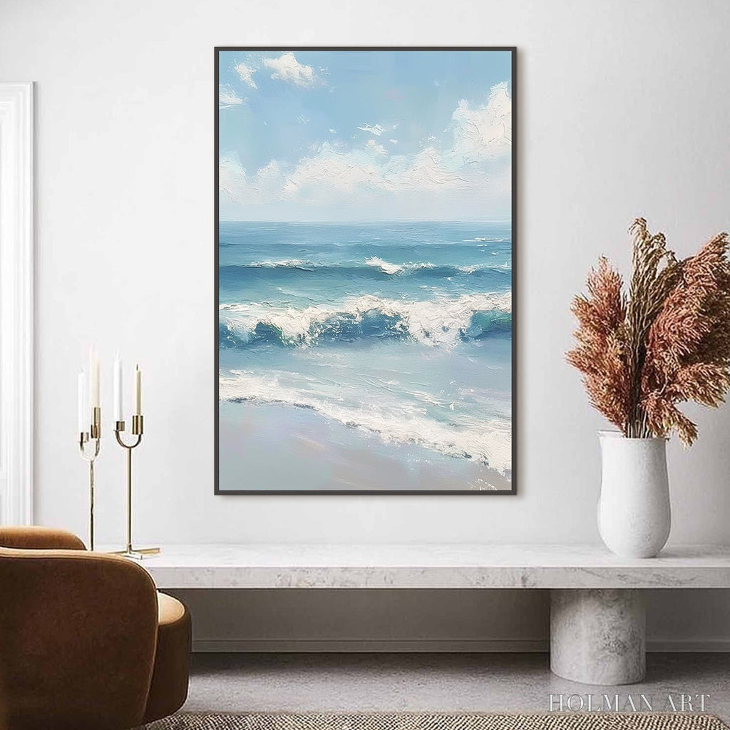 HOLMAN ART Azure Crest – Textured Impasto Seascape Oil Painting - image 2