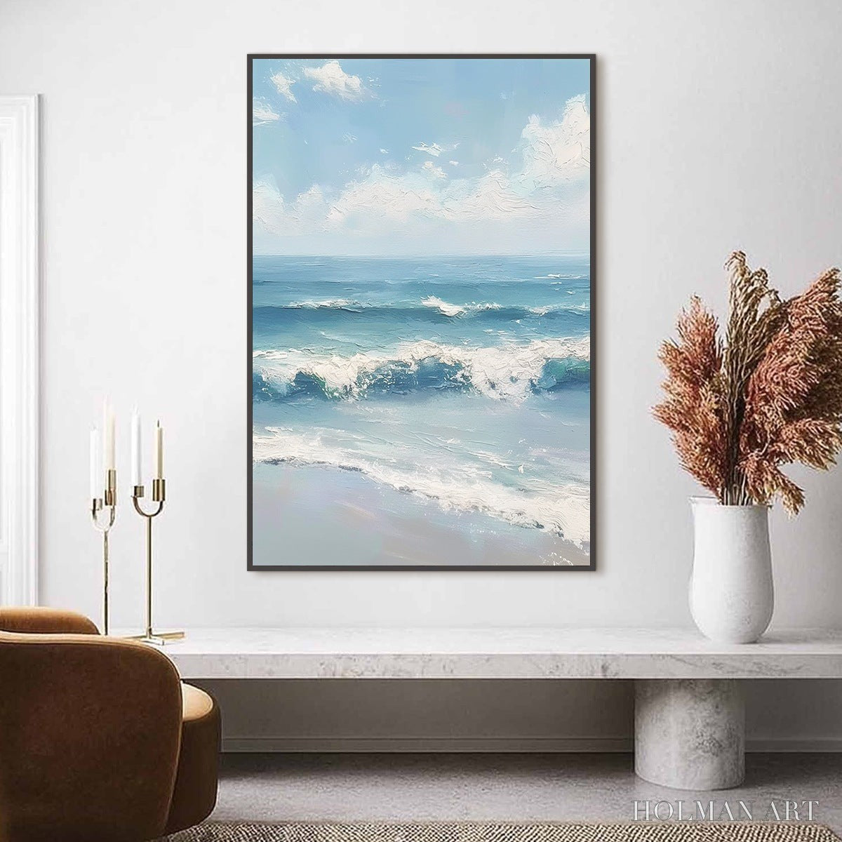 HOLMAN ART Azure Crest – Textured Impasto Seascape Oil Painting - image 2
